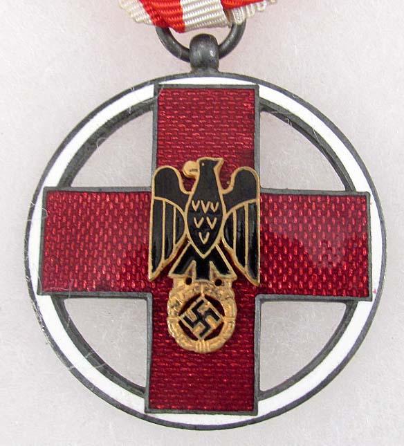 WW2 GERMAN NAZI RED CROSS DECORATION W/ RIBBON