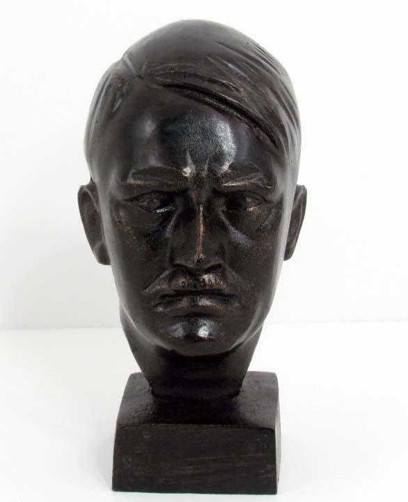 WW2 GERMAN NAZI DICTATOR ADOLF HITLER CAST IRON STATUE / BUST