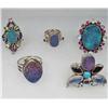 Image 1 : LOT OF 5 STERLING SILVER AND GEMSTONE ESTATE JEWELRY RINGS
