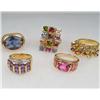 Image 1 : LOT OF 5 STERLING SILVER AND GEMSTONE ESTATE JEWELRY RINGS