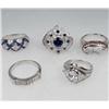 Image 1 : LOT OF 5 STERLING SILVER AND GEMSTONE ESTATE JEWELRY RINGS