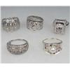 Image 1 : LOT OF 5 STERLING SILVER AND GEMSTONE ESTATE JEWELRY RINGS
