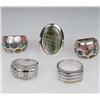 Image 1 : LOT OF 5 STERLING SILVER AND GEMSTONE ESTATE JEWELRY RINGS