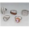 Image 1 : LOT OF 5 STERLING SILVER AND GEMSTONE ESTATE JEWELRY RINGS