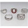 Image 1 : LOT OF 5 STERLING SILVER AND GEMSTONE ESTATE JEWELRY RINGS