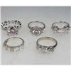 Image 1 : LOT OF 5 STERLING SILVER AND GEMSTONE ESTATE JEWELRY RINGS
