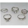 Image 1 : LOT OF 5 STERLING SILVER AND GEMSTONE ESTATE JEWELRY RINGS