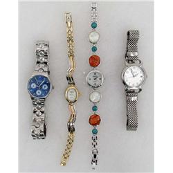 LOT OF 4 ESTATE JEWELRY WOMEN'S WRISTWATCHES