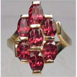 14K GOLD AND GEMSTONES LADIES RING - 5.32 GRAMS