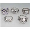 Image 1 : LOT OF 5 STERLING SILVER AND GEMSTONE ESTATE JEWELRY RINGS