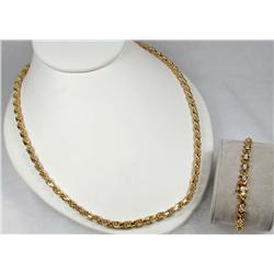 LOT OF STERLING SILVER - BRACELET AND NECKLACE - 2.32 OZ. TW.