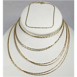 LOT OF 6 STERLING SILVER NECKLACES AND BRACELET