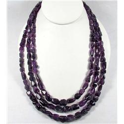 ESTATE JEWELRY - 3 STRAND MOZENBECK AMETHYST NECKLACE