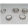 Image 1 : LOT OF 5 STERLING SILVER AND GEMSTONE ESTATE JEWELRY RINGS