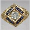 Image 1 : 14K GOLD LADIES GEMSTONE AND DIAMOND RING - 3.72 GRAMS