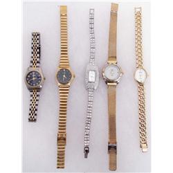 LOT OF 5 ESTATE JEWELRY WOMEN'S WRISTWATCHES