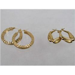 LOT OF 2 PAIRS OF 14K GOLD EARRINGS - 4.1 GRAMS