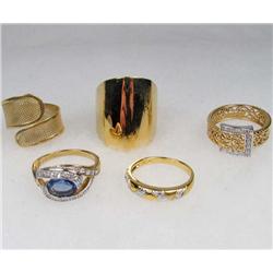 LOT OF 5 ESTATE JEWELRY RINGS
