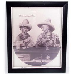VINTAGE LTD ED PRINT OF A COWBOY FROM DALLAS BY B.R. MC COWEN - FRAMED