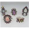 Image 1 : LOT OF 5 STERLING SILVER AND GEMSTONE ESTATE JEWELRY RINGS