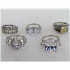 Image 1 : LOT OF 5 STERLING SILVER AND GEMSTONE ESTATE JEWELRY RINGS