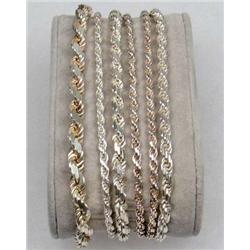 LOT OF 6 STERLING SILVER BRACELETS - 1.37 OZ. TW.