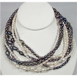 LOT OF 2 LONG STRANDS OF FRESH WATER PEARLS - 36" LONG EACH