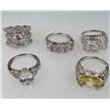 Image 1 : LOT OF 5 STERLING SILVER AND GEMSTONE ESTATE JEWELRY RINGS