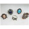 Image 1 : LOT OF 5 STERLING SILVER AND GEMSTONE ESTATE JEWELRY RINGS