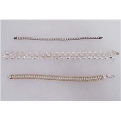 LOT OF 3 ESTATE JEWELRY STERLING SILVER BRACELETS - 1.81 OZ