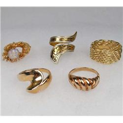 LOT OF 5 ESTATE JEWELRY RINGS