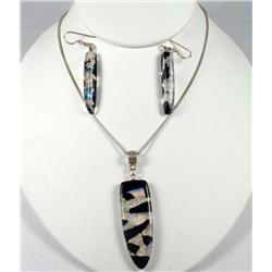 ESTATE JEWELRY - STERLING SILVER NECKLACE AND EARRING SET