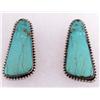 Image 1 : PAIR OF STERLING SILVER AND TURQUOISE ESTATE JEWELRY EARRINGS