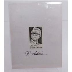 ORIGINAL US POSTAGE STAMP OF EVERETT DIRKSEN BY RON ADAIR