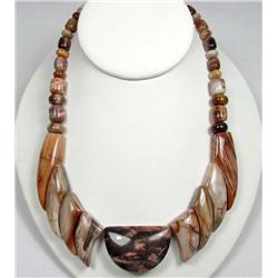 ESTATE JEWELRY - STERLING SILVER AND STONE NECKLACE