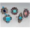 Image 1 : LOT OF 5 STERLING SILVER AND GEMSTONE ESTATE JEWELRY RINGS