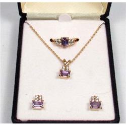 ESTATE JEWELRY - HOUSE OF NICKOLAS RING, NECKLACE AND EARRING SET