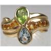 Image 1 : 14K GOLD AND GEMSTONES LADIES RING - 3.44 GRAMS