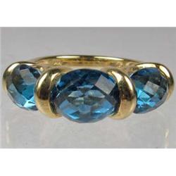 14K GOLD AND GEMSTONE LADIES RING - 5.55 GRAMS