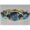 Image 1 : 14K GOLD AND GEMSTONE LADIES RING - 5.55 GRAMS