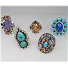 Image 1 : LOT OF 5 STERLING SILVER AND GEMSTONE ESTATE JEWELRY RINGS