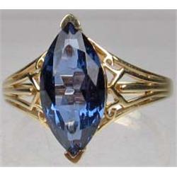 14K GOLD AND GEMSTONE LADIES RING - 3.17 GRAMS