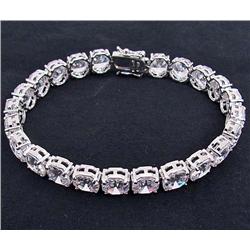 ESTATE JEWELRY STERLING SILVER AND RHINESTONE BRACELET - 1.14 OZ
