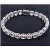 Image 1 : ESTATE JEWELRY STERLING SILVER AND RHINESTONE BRACELET - 1.14 OZ