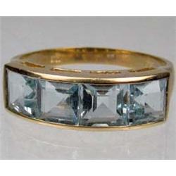 10K GOLD AND GEMSTONES LADIES RING - 3.44 GRAMS