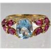 Image 1 : 14K GOLD AND GEMSTONES LADIES RING - 4.29 GRAMS