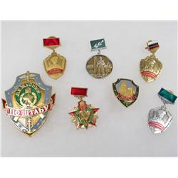 LOT OF 7 KGB BORDER PATROL ITEMS - SOVIET AND POST COMMUNIST