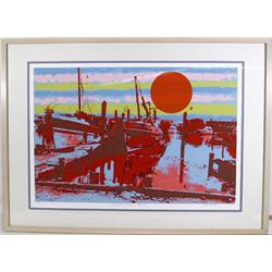 Max Epstein, Freeport Fishing Boats, Serigraph