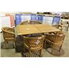 Image 1 : RECTANGULAR TEAK PATIO TABLE & 4 CURVE BACK