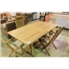 Image 1 : RECTANGULAR TEAK TABLE & 5 FOLDING CHAIRS WITH